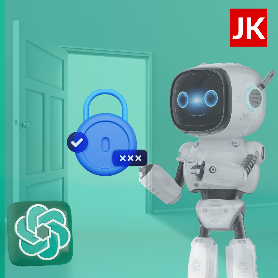 Image Showing a chatbot opening a padlock to Login into ChatGPT